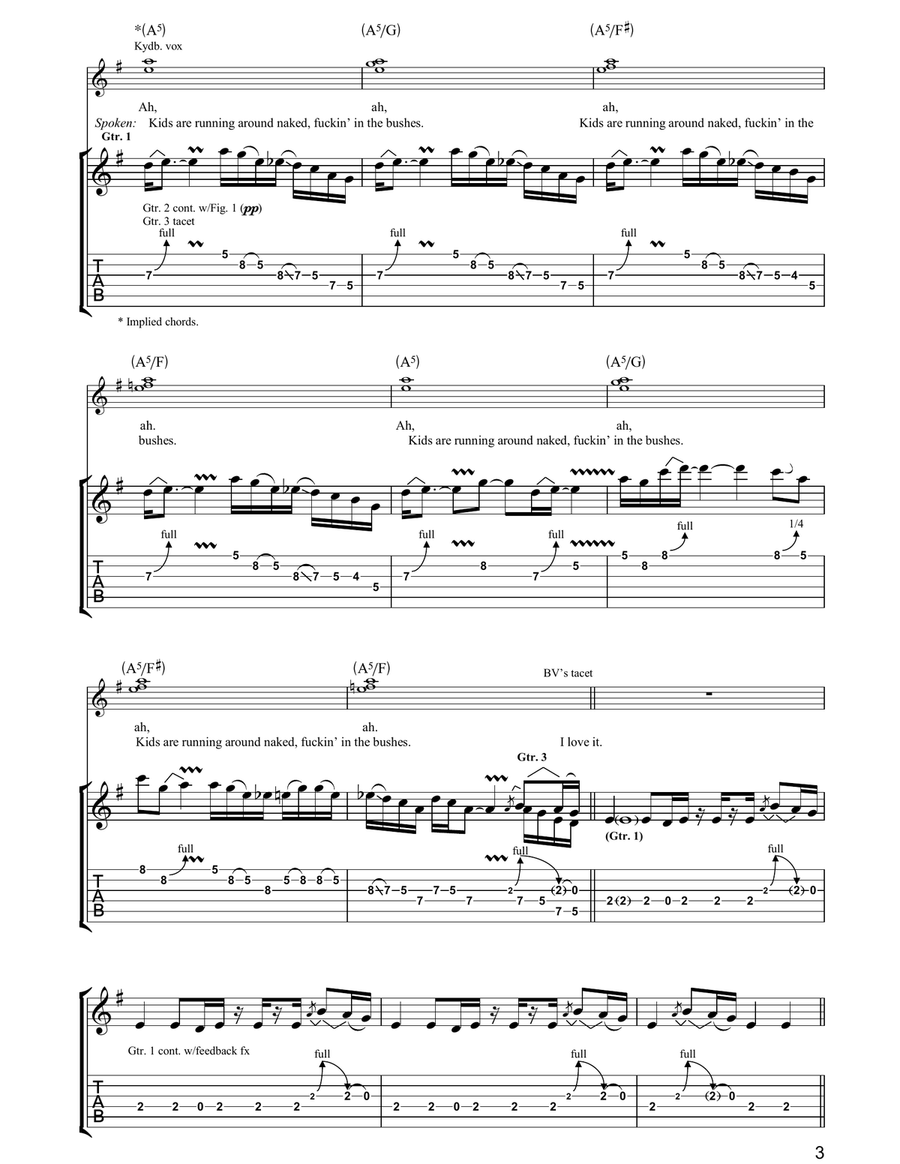 F***in' In The Bushes F***in' In The Bushes Acoustic Guitar scores gallery preview page 3