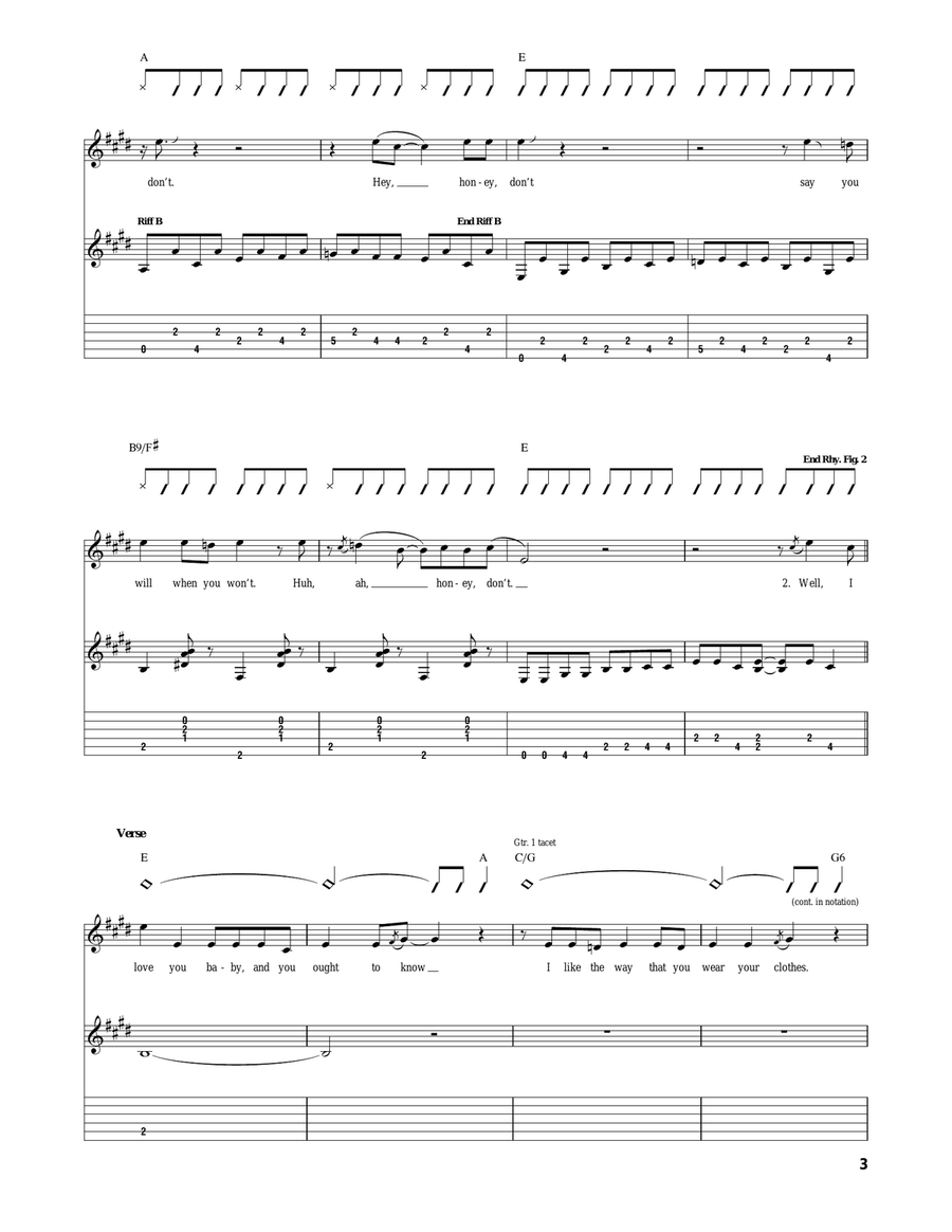 Honey Don't Honey Don't Acoustic Guitar scores gallery preview page 3