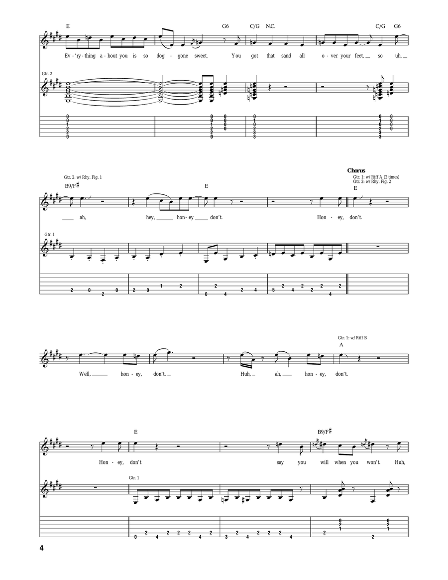 Honey Don't Honey Don't Acoustic Guitar scores gallery preview page 4