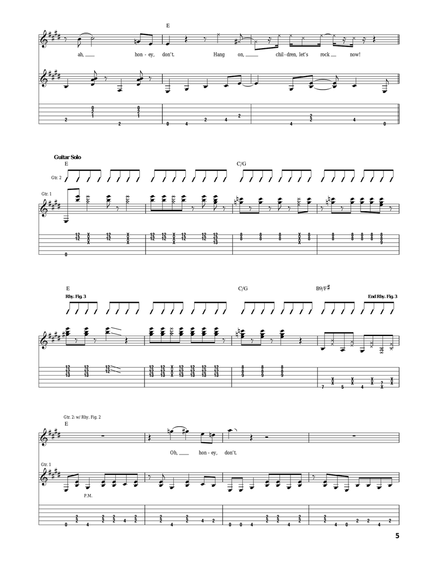Honey Don't Honey Don't Acoustic Guitar scores gallery preview page 5
