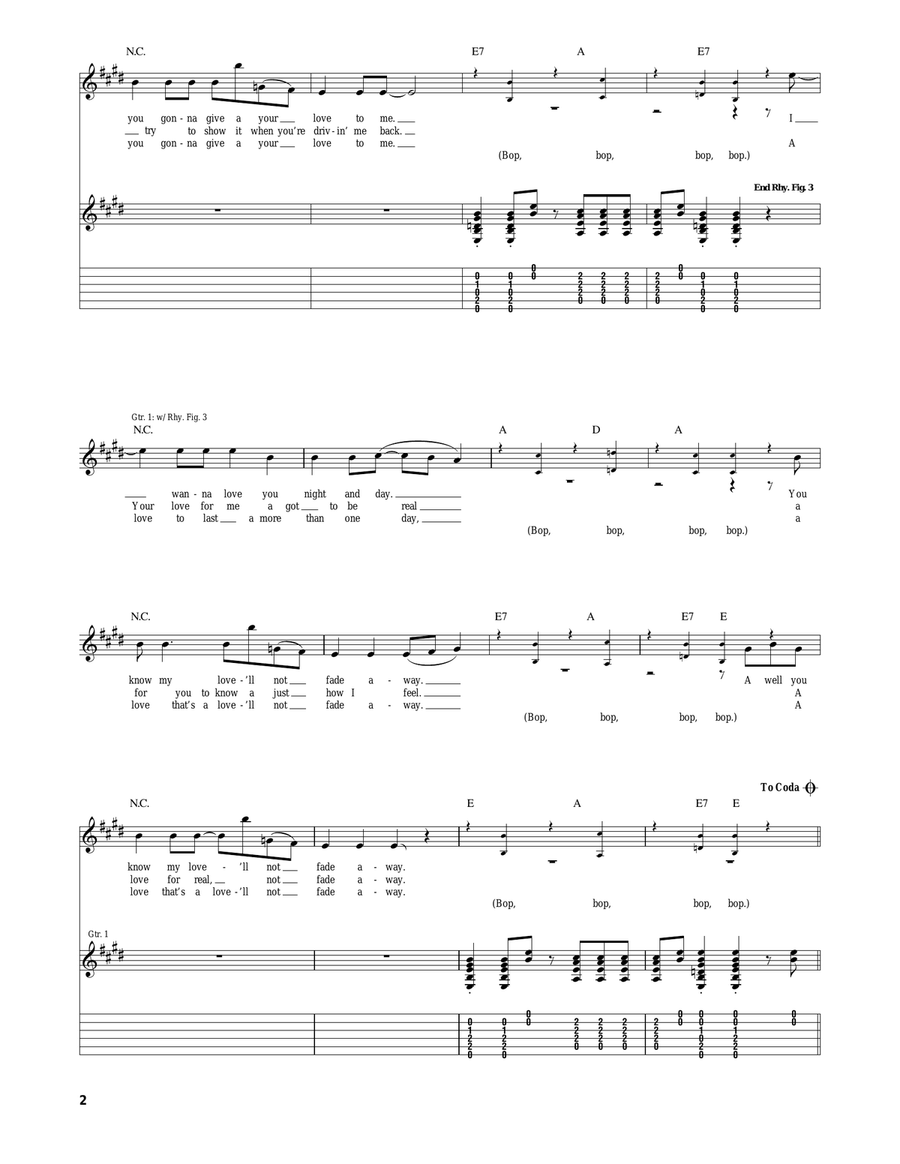 Not Fade Away Not Fade Away Acoustic Guitar scores gallery preview page 2