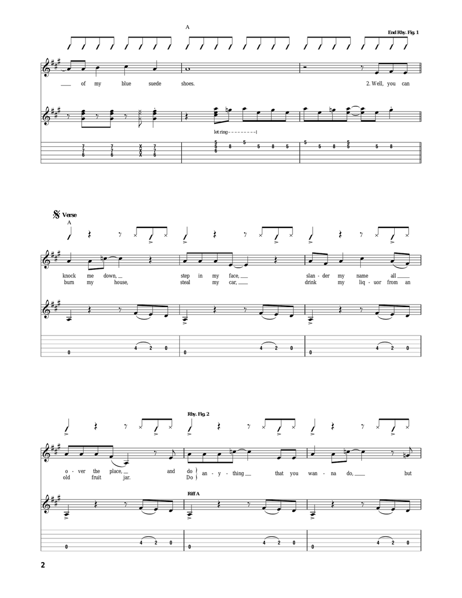 Blue Suede Shoes Blue Suede Shoes Acoustic Guitar scores gallery preview page 2