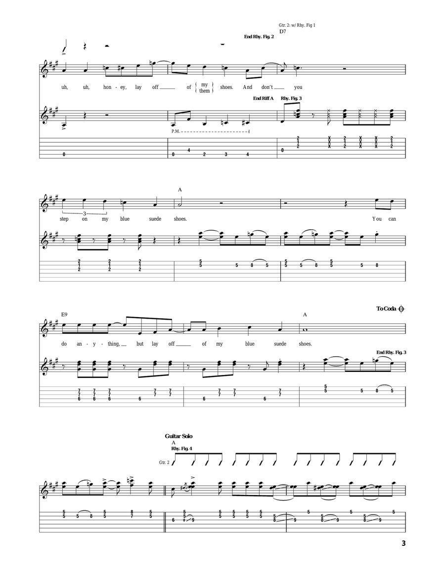Blue Suede Shoes Blue Suede Shoes Acoustic Guitar scores gallery preview page 3