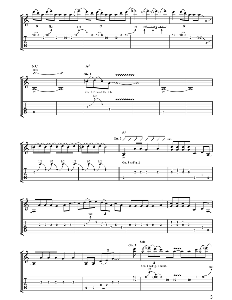 The Swamp Song The Swamp Song Guitar Tablature scores gallery preview page 3
