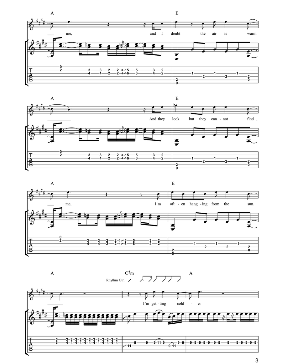Cloudburst Cloudburst Guitar Tablature scores gallery preview page 3