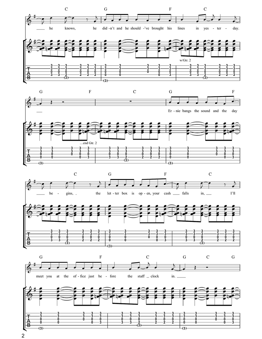 Round Are Way Round Are Way Guitar Tablature scores gallery preview page 2