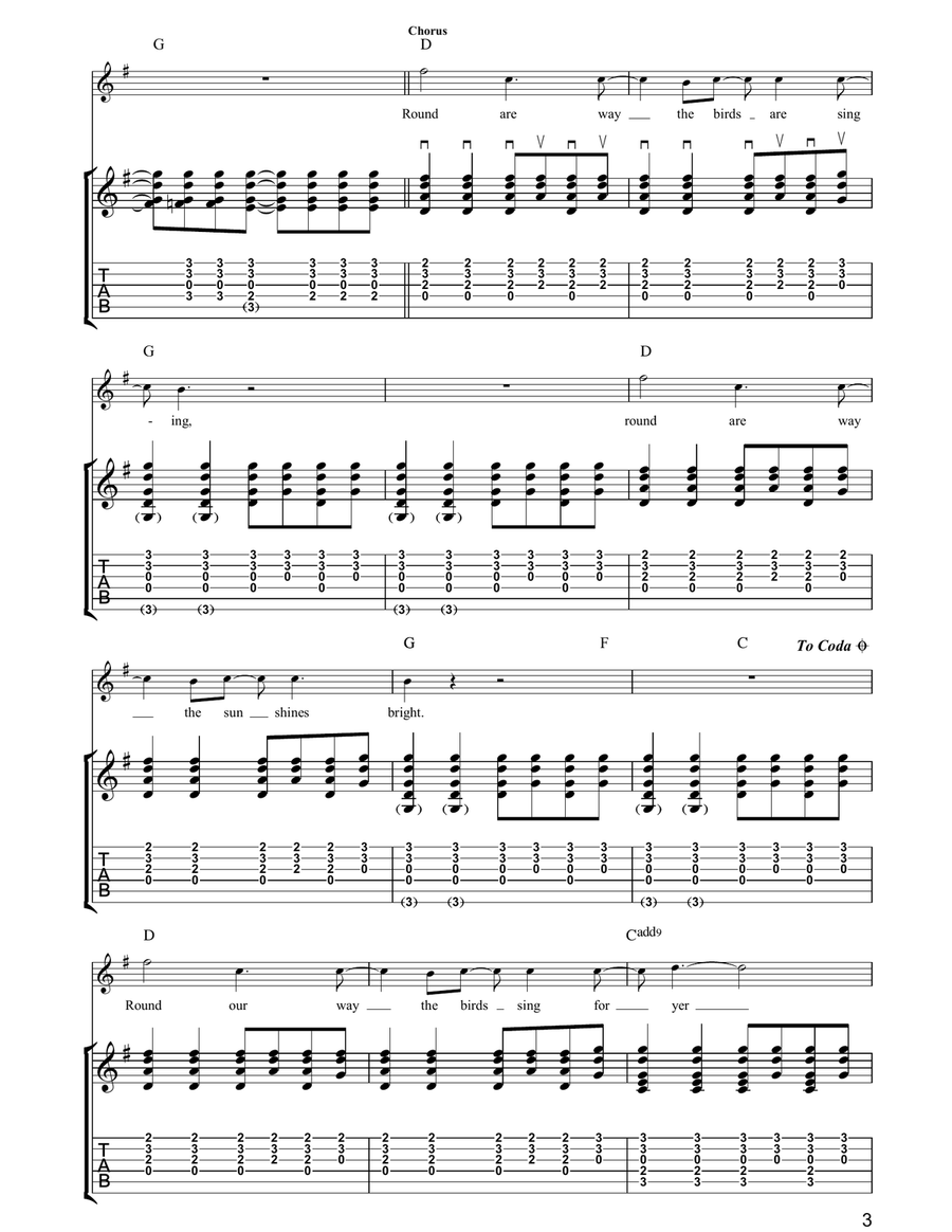 Round Are Way Round Are Way Guitar Tablature scores gallery preview page 3