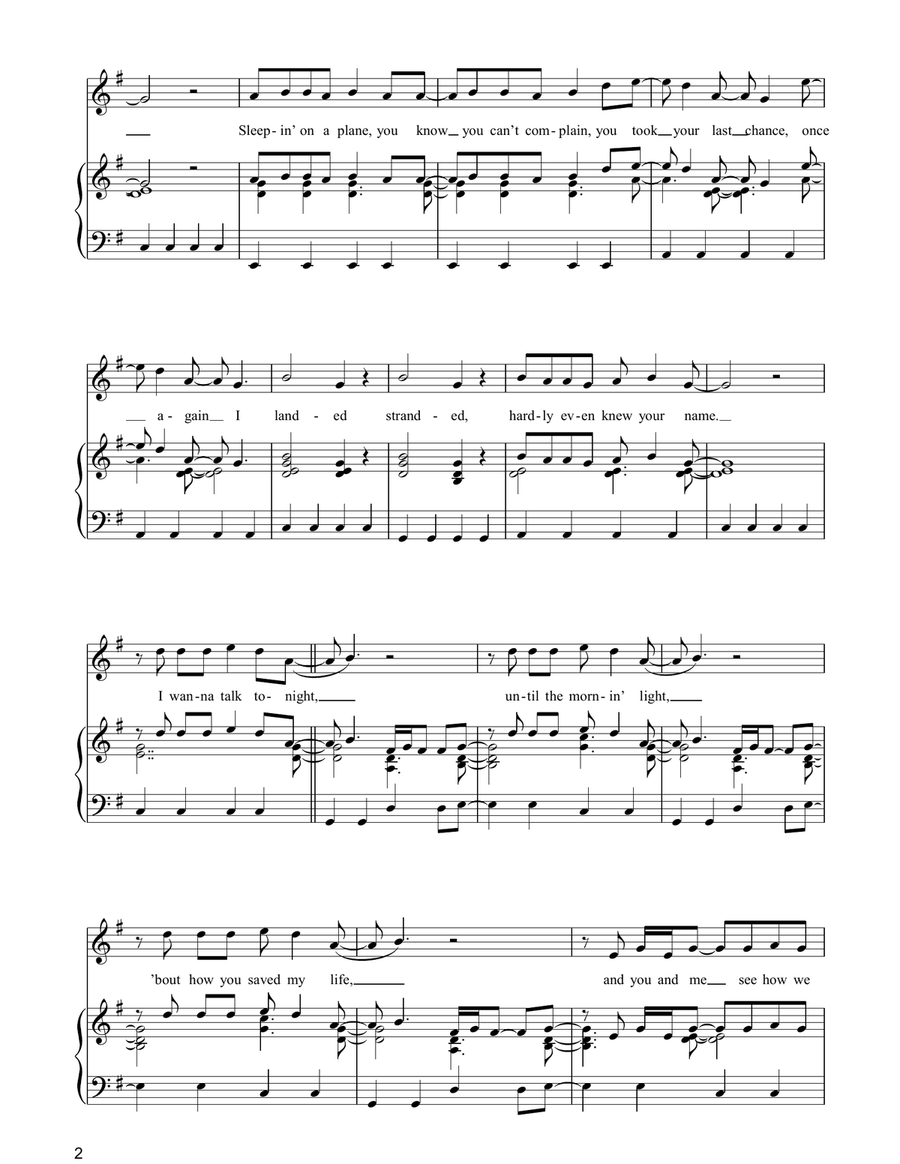 Talk Tonight Talk Tonight Piano, Vocal, Guitar scores gallery preview page 2