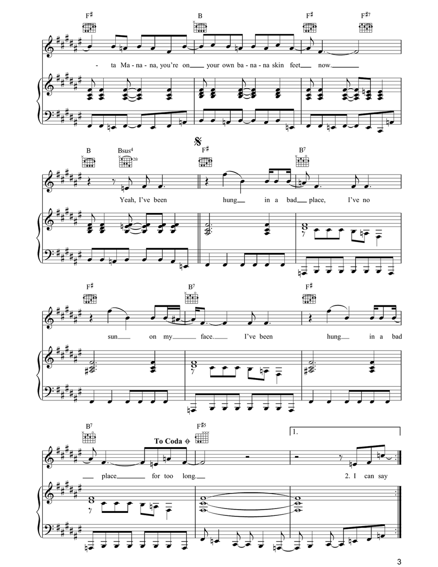 Hung In A Bad Place Hung In A Bad Place Piano, Vocal, Guitar scores gallery preview page 3