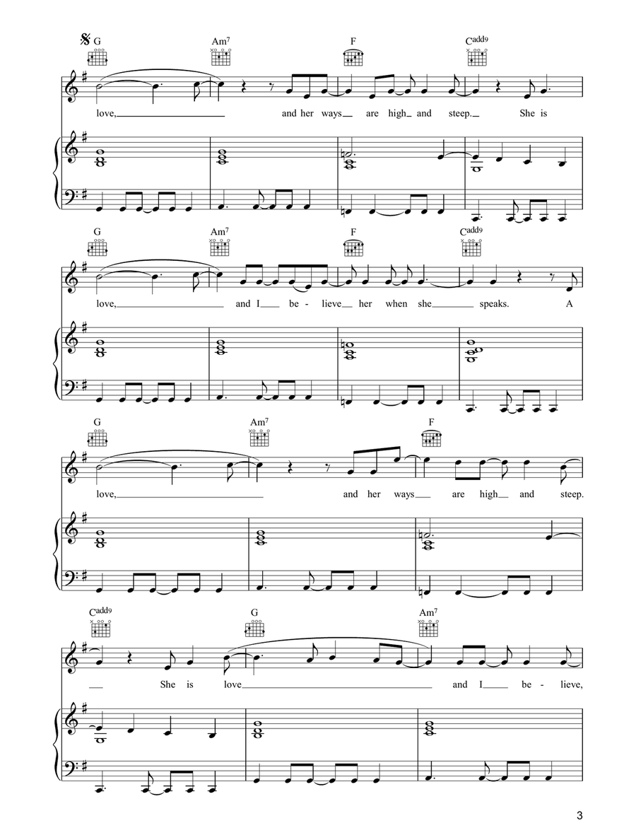 She Is Love She Is Love Piano, Vocal, Guitar scores gallery preview page 3