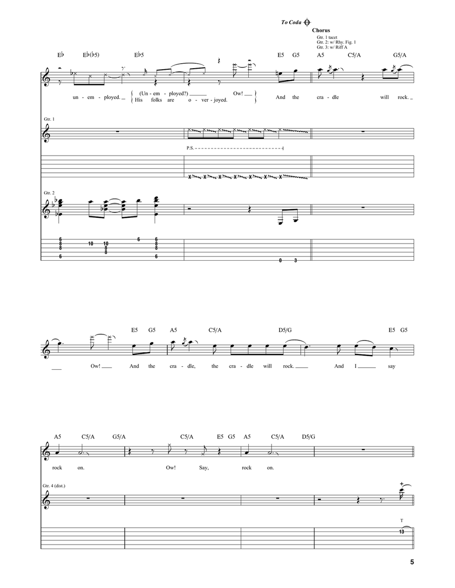 And The Cradle Will Rock And The Cradle Will Rock Acoustic Guitar scores gallery preview page 5