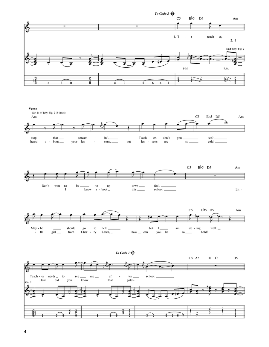 Hot For Teacher Hot For Teacher Acoustic Guitar scores gallery preview page 4