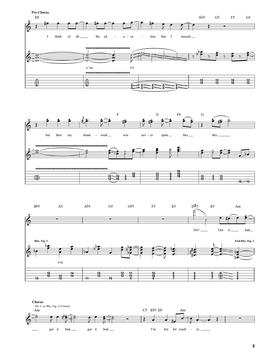 Hot For Teacher Hot For Teacher Acoustic Guitar scores gallery preview page 5