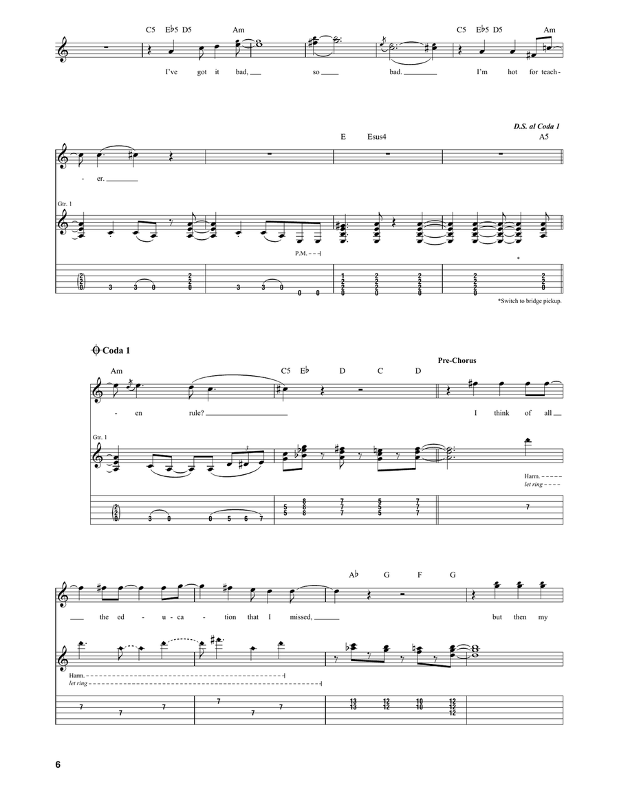 Hot For Teacher Hot For Teacher Acoustic Guitar scores gallery preview page 6