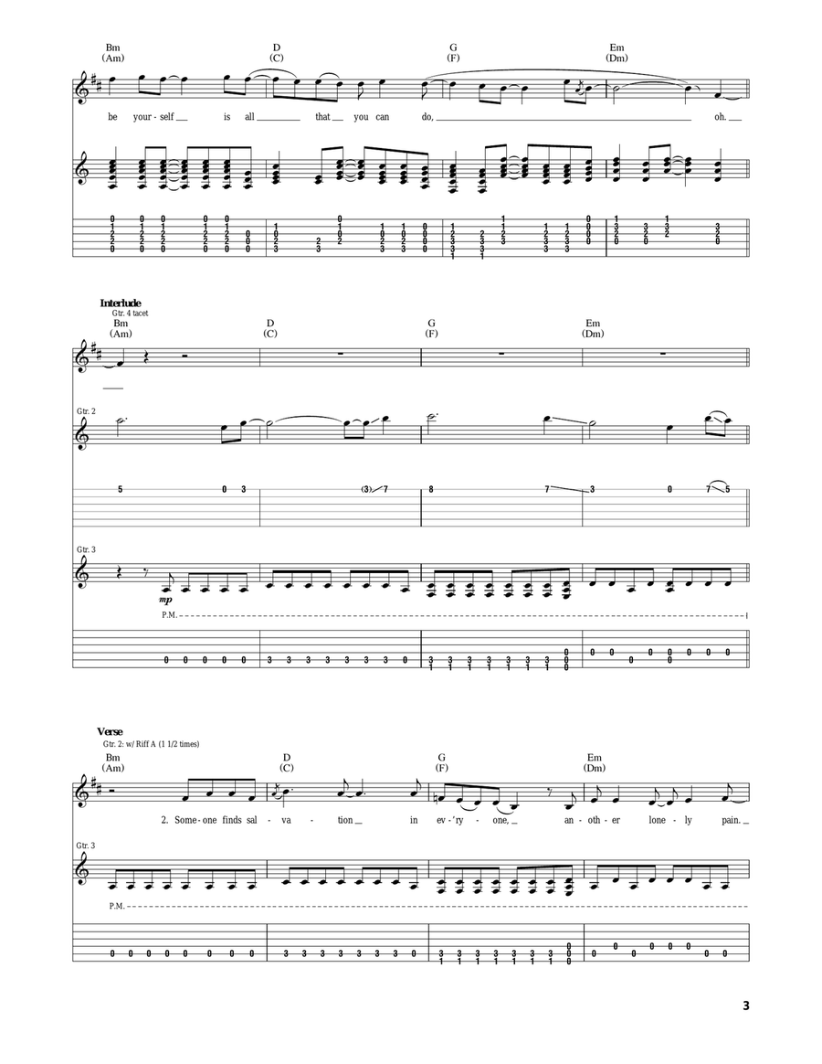 Be Yourself Be Yourself Acoustic Guitar scores gallery preview page 3