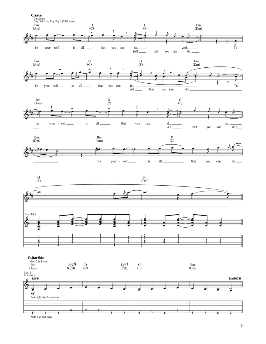 Be Yourself Be Yourself Acoustic Guitar scores gallery preview page 5
