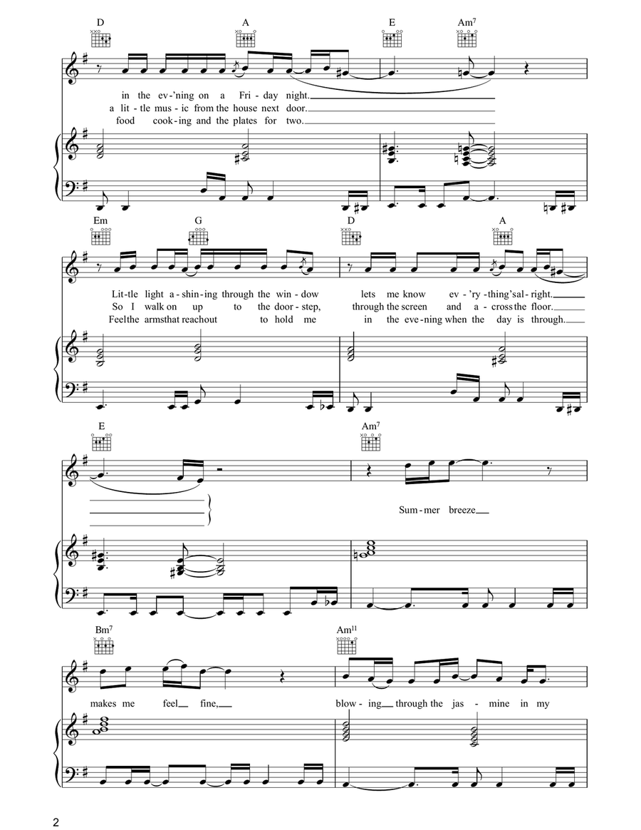 Summer Breeze Summer Breeze Piano, Vocal, Guitar scores gallery preview page 2