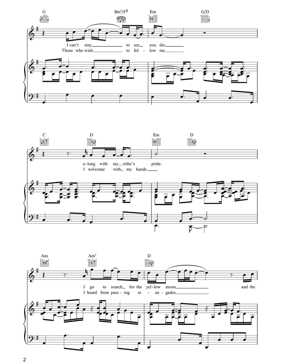 Indian Sunset Indian Sunset Piano, Vocal, Guitar scores gallery preview page 2