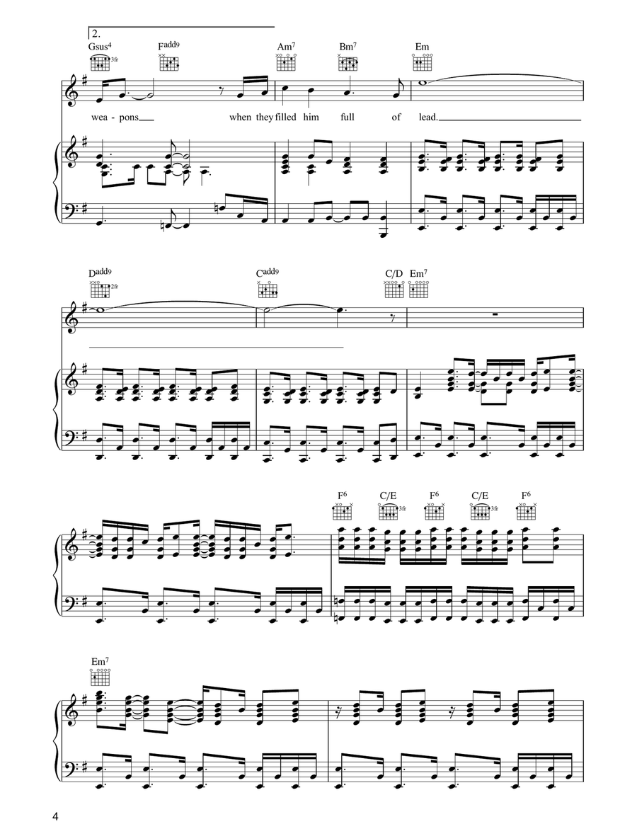 Indian Sunset Indian Sunset Piano, Vocal, Guitar scores gallery preview page 4