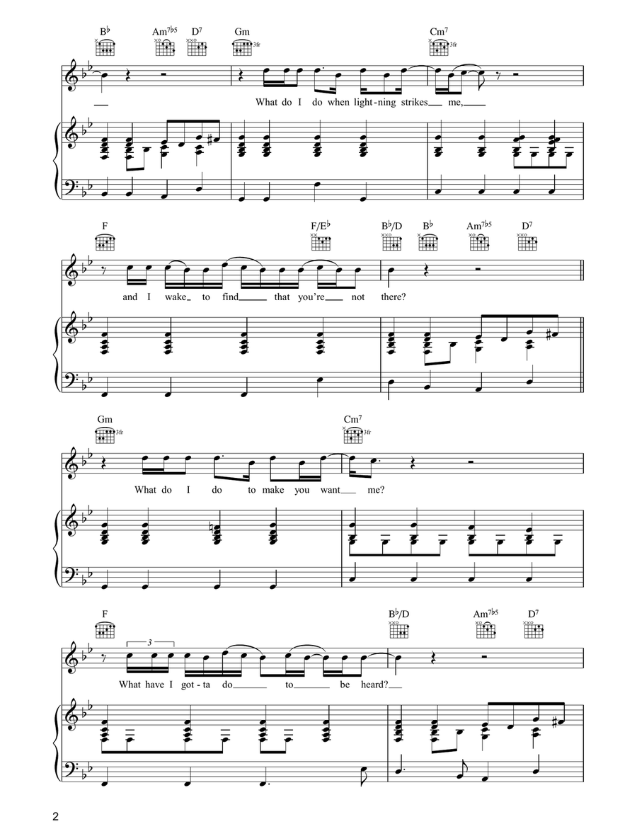 Sorry Seems To Be The Hardest Word Piano, Vocal, Guitar scores gallery preview page 2