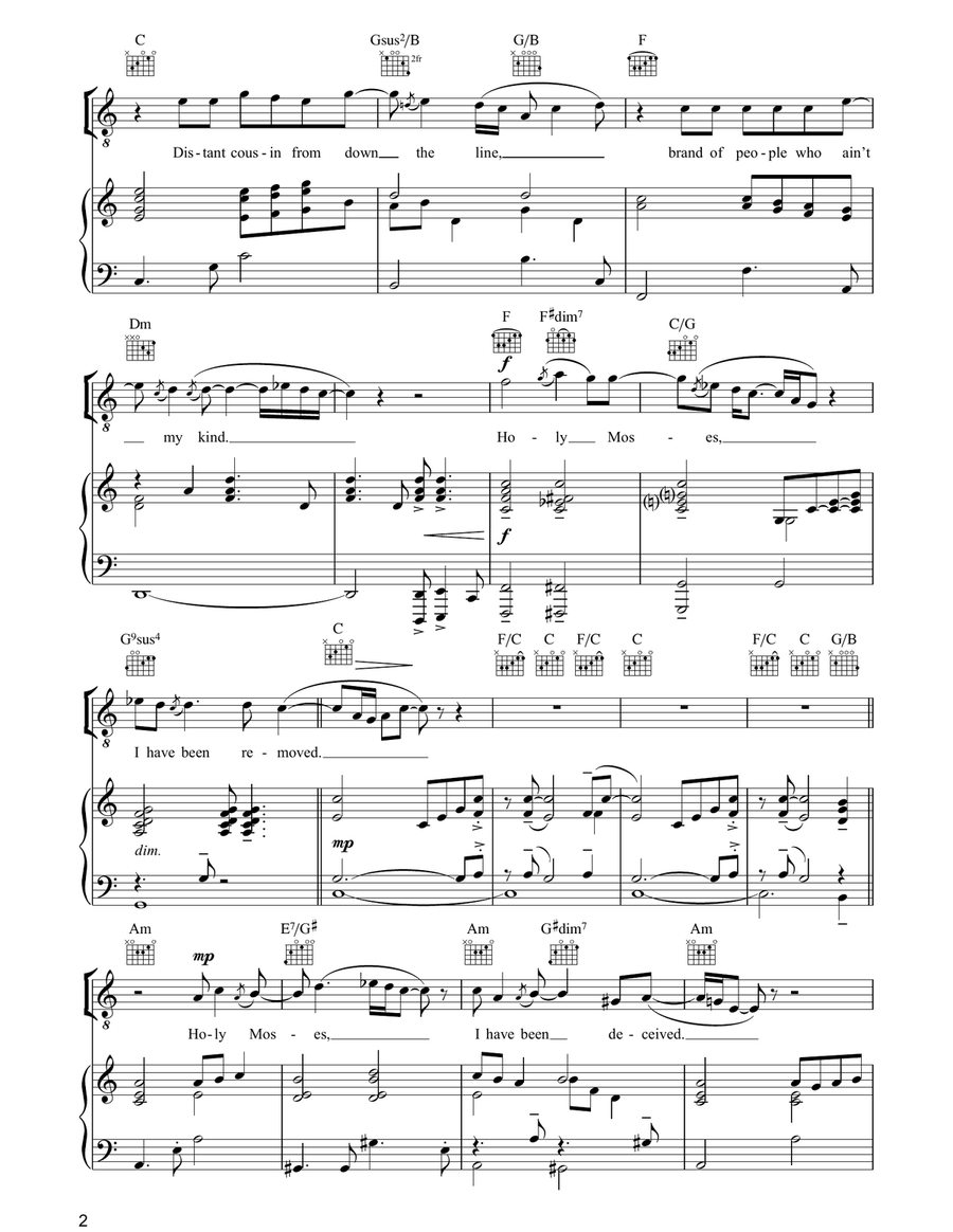 Border Song Border Song Piano, Vocal, Guitar scores gallery preview page 2