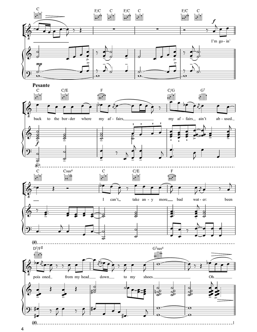 Border Song Border Song Piano, Vocal, Guitar scores gallery preview page 4