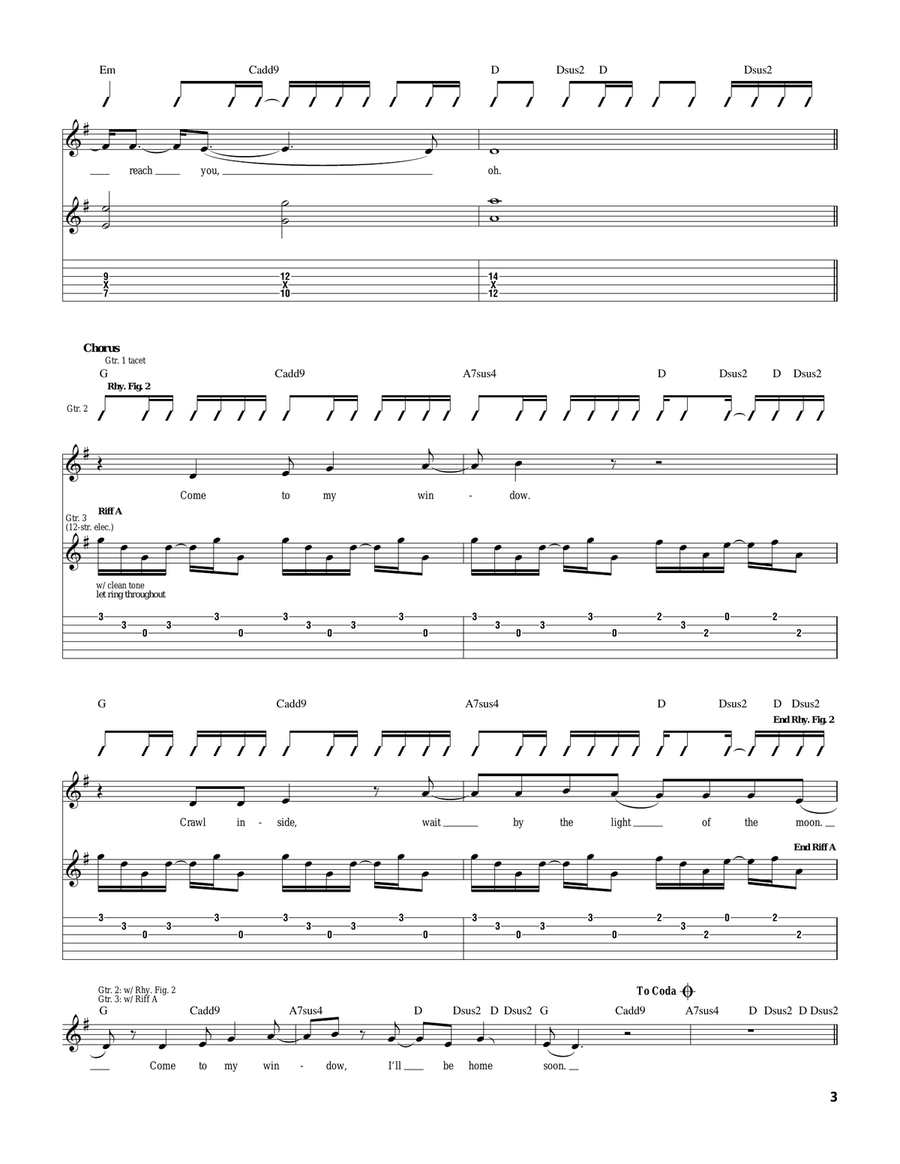 Come To My Window Acoustic Guitar scores gallery preview page 3