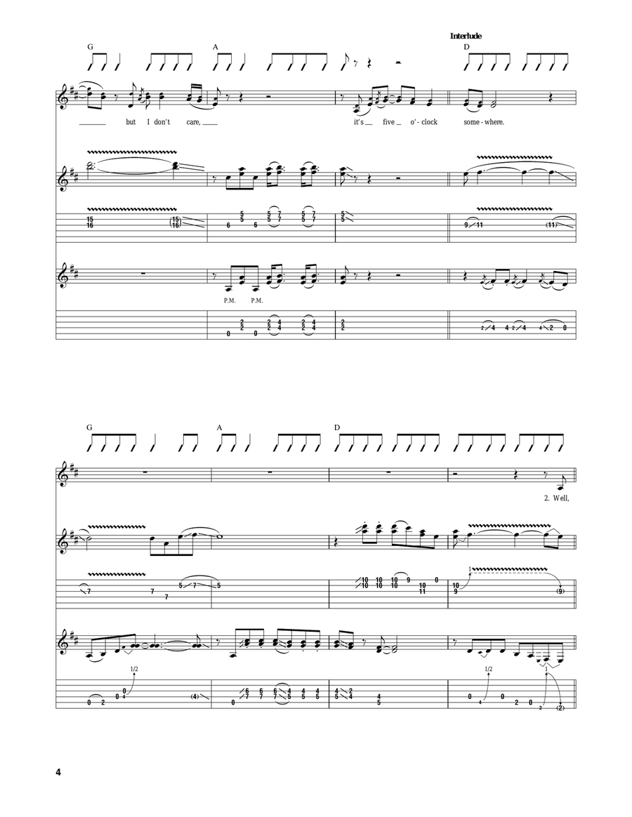It's Five O'Clock Somewhere Acoustic Guitar scores gallery preview page 4