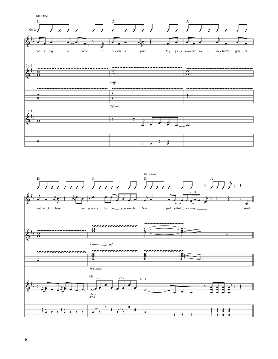 It's Five O'Clock Somewhere Acoustic Guitar scores gallery preview page 6