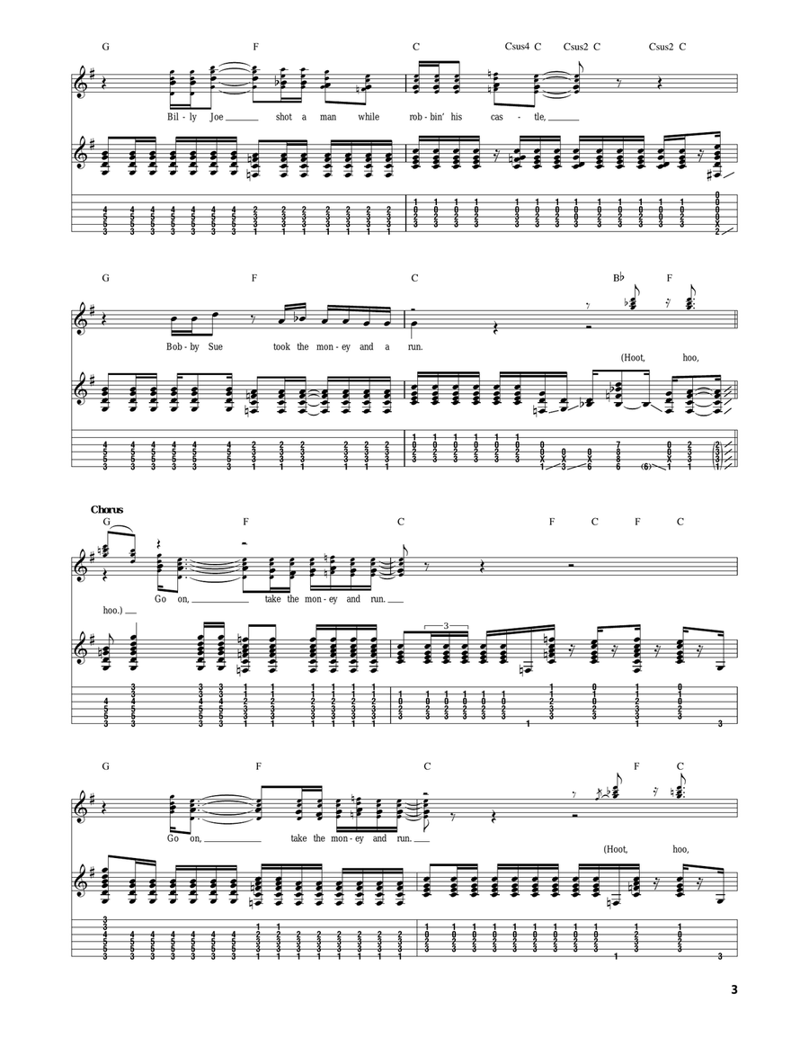 Take The Money And Run Acoustic Guitar scores gallery preview page 3