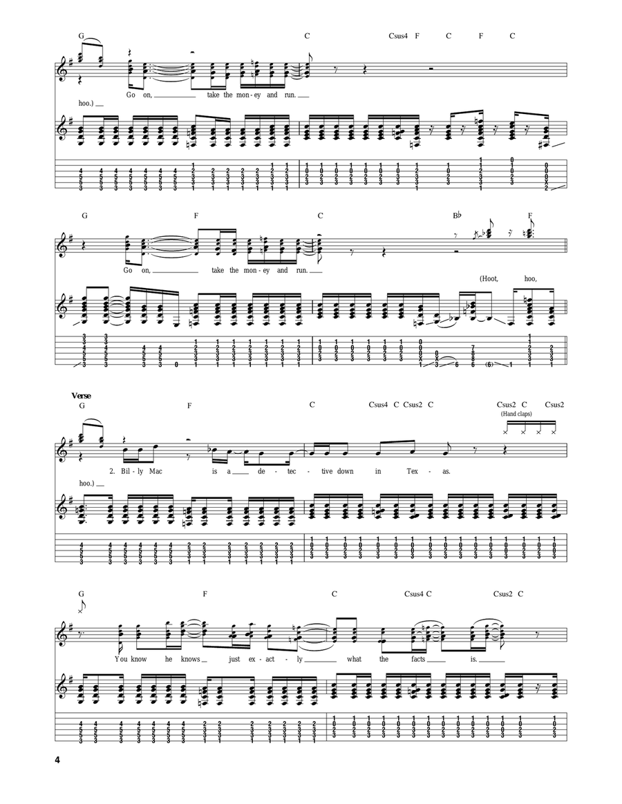 Take The Money And Run Acoustic Guitar scores gallery preview page 4