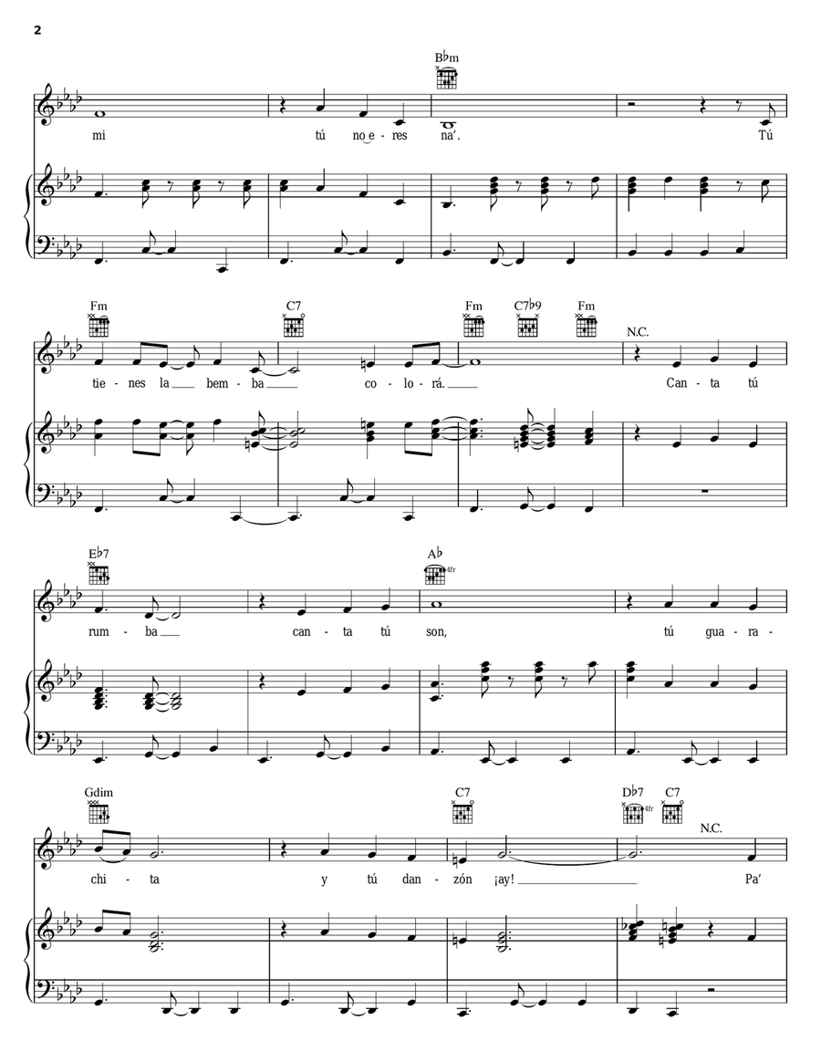 Bemba Colora Bemba Colora Piano, Vocal, Guitar scores gallery preview page 2