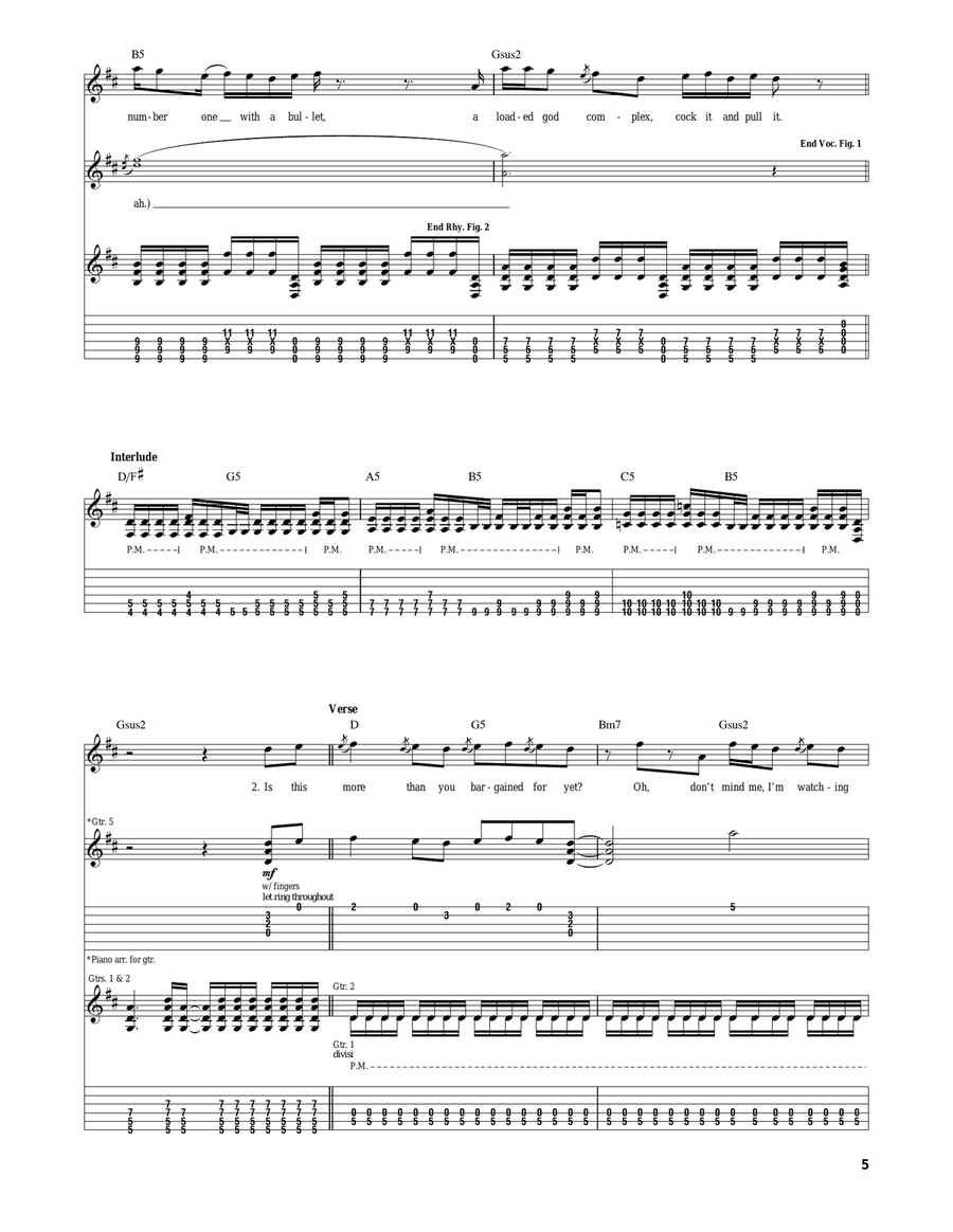 Sugar, We're Goin' Down Sugar, We're Goin' Down Acoustic Guitar scores gallery preview page 5