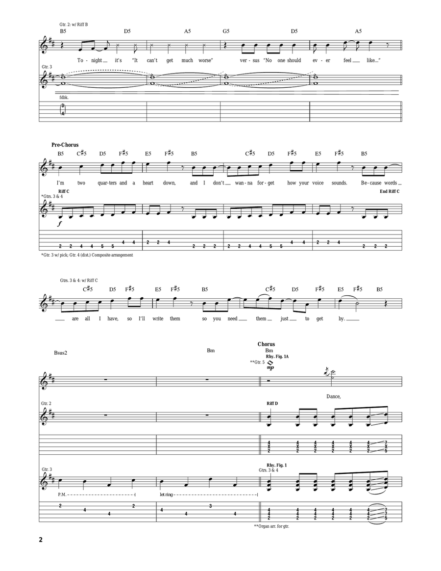 Dance, Dance Dance, Dance Acoustic Guitar scores gallery preview page 2