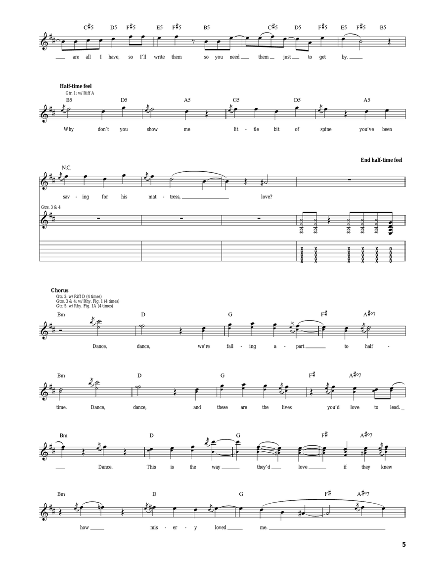 Dance, Dance Dance, Dance Acoustic Guitar scores gallery preview page 5