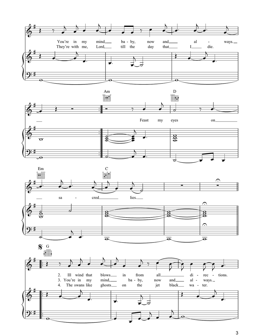 Now And Always Now And Always Piano, Vocal, Guitar scores gallery preview page 3