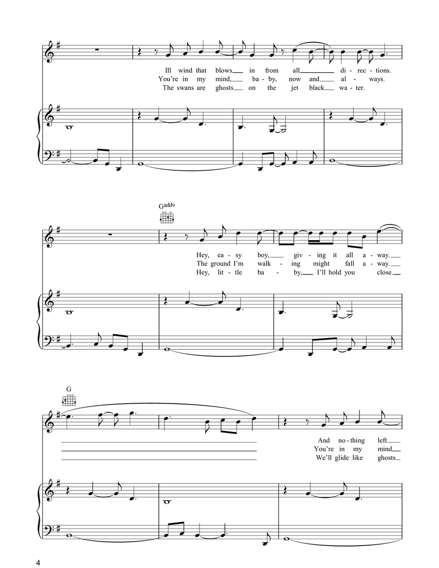 Now And Always Now And Always Piano, Vocal, Guitar scores gallery preview page 4
