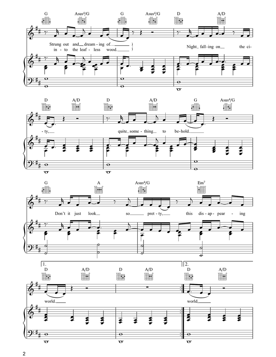 Disappearing World Disappearing World Piano, Vocal, Guitar scores gallery preview page 2