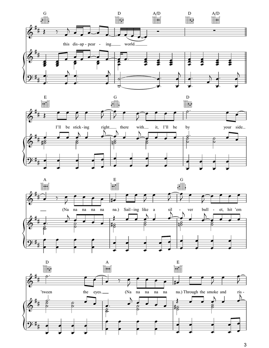 Disappearing World Disappearing World Piano, Vocal, Guitar scores gallery preview page 3