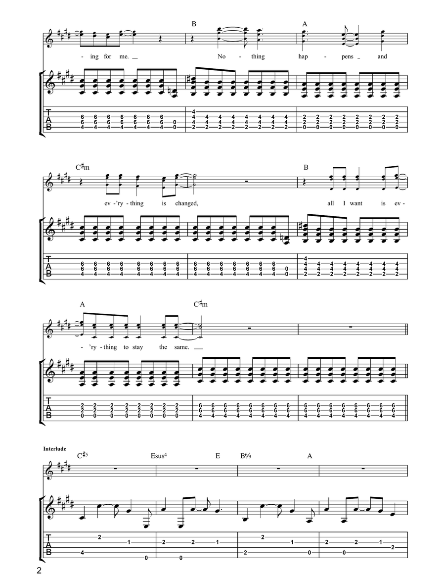 Give In Give In Guitar Tablature scores gallery preview page 2