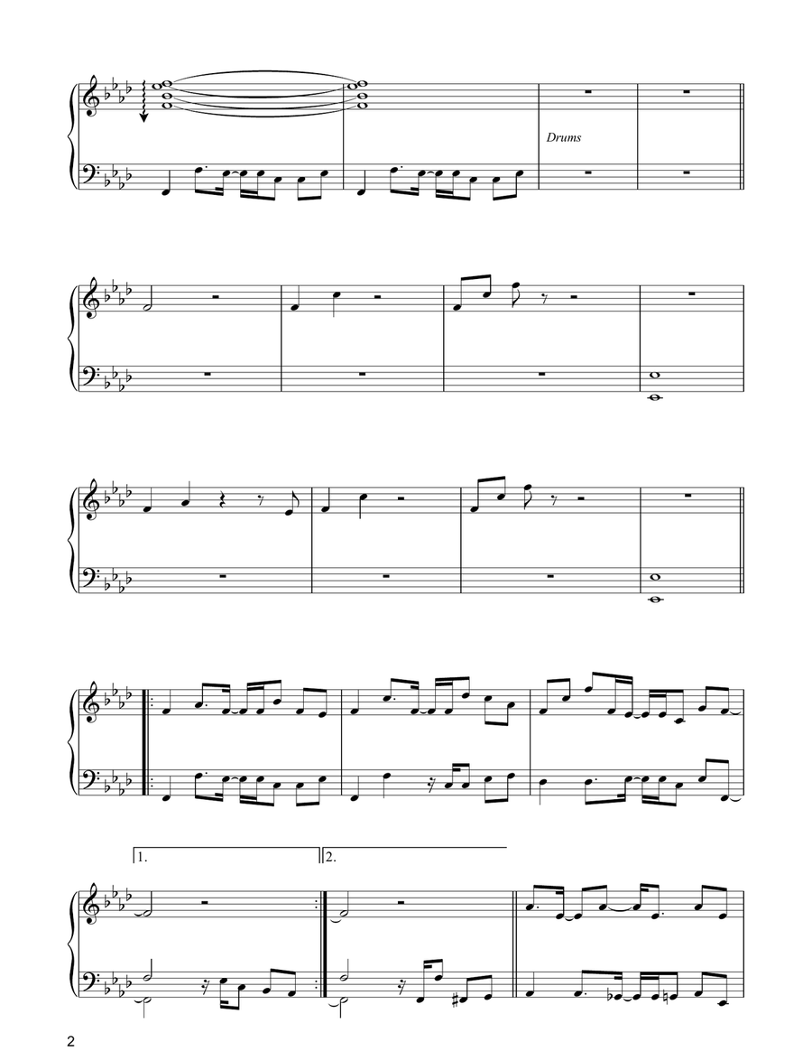 Axel F (from Beverley Hills Cop) (the Crazy Frog) Piano, Vocal, Guitar scores gallery preview page 2