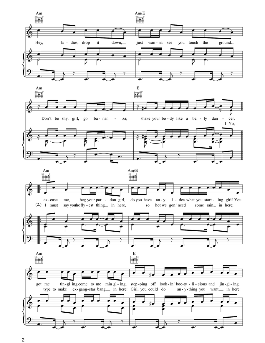 Bananza (Belly Dancer) Bananza (Belly Dancer) Piano, Vocal, Guitar scores gallery preview page 2