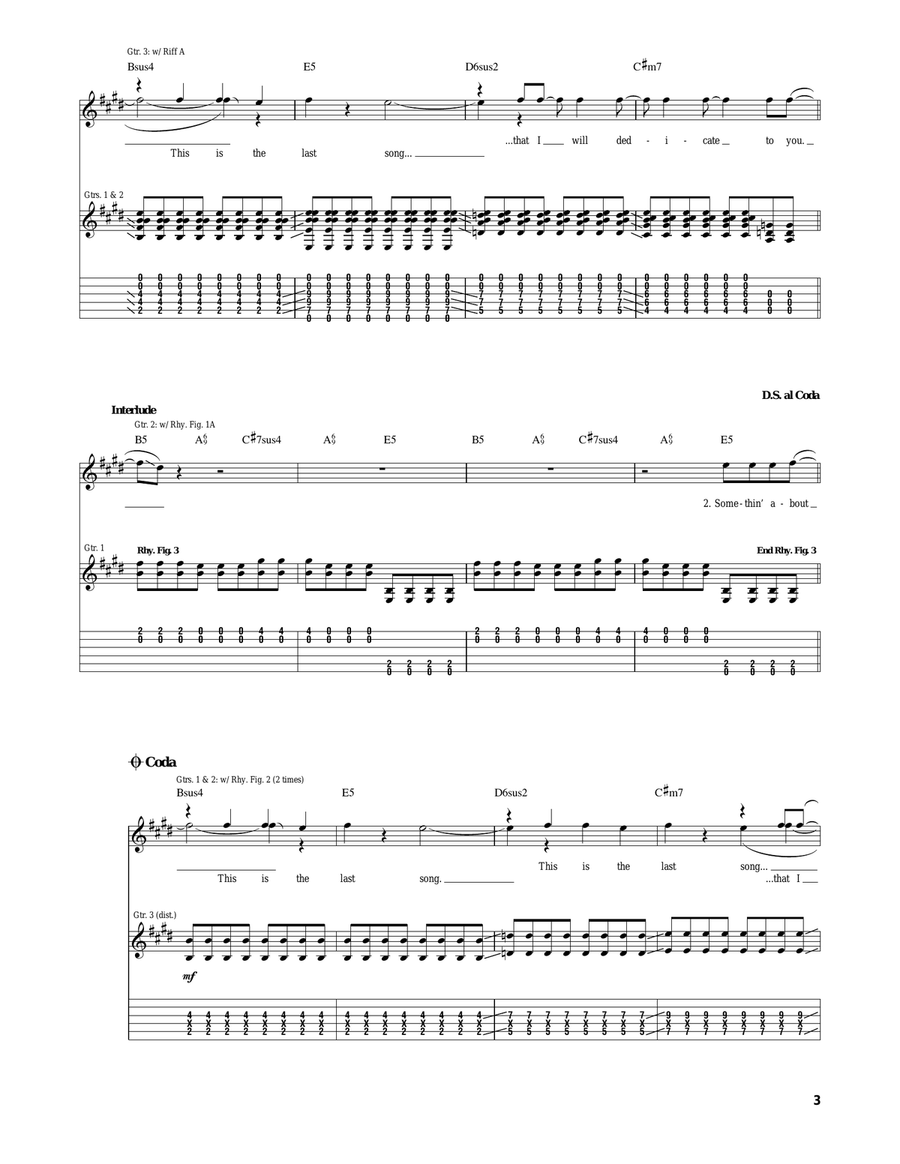 The Last Song The Last Song Acoustic Guitar scores gallery preview page 3