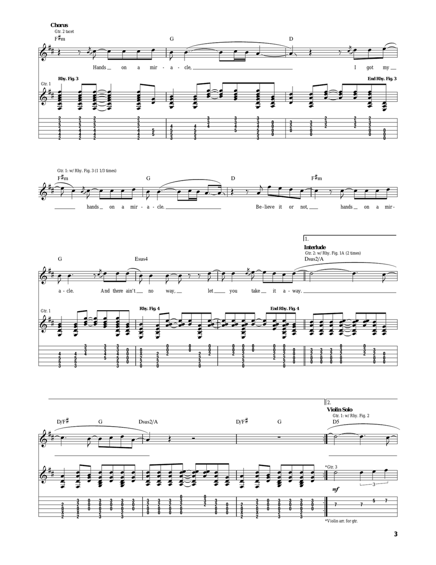 Miracle Miracle Acoustic Guitar scores gallery preview page 3