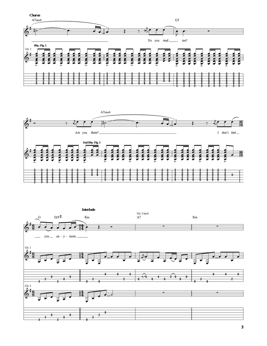 Over And Out Acoustic Guitar scores gallery preview page 3