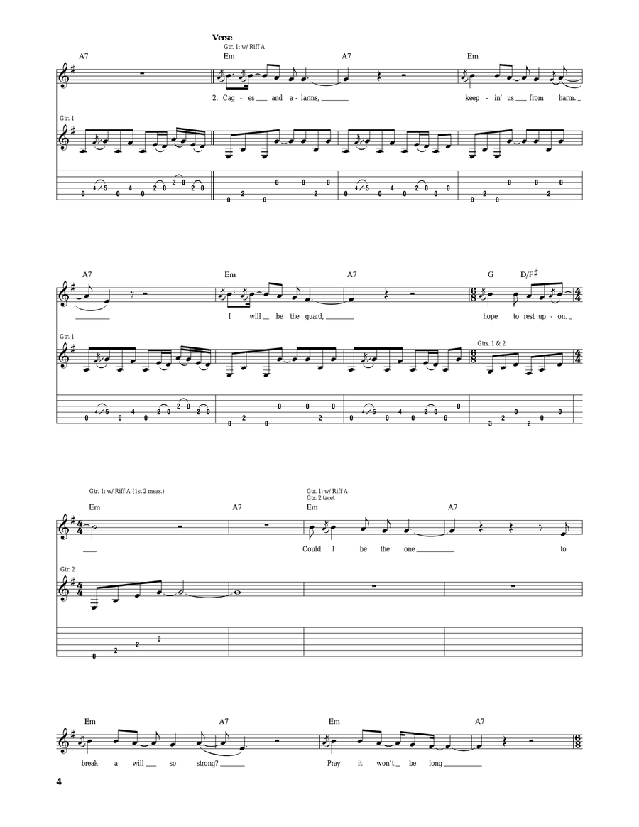 Over And Out Acoustic Guitar scores gallery preview page 4