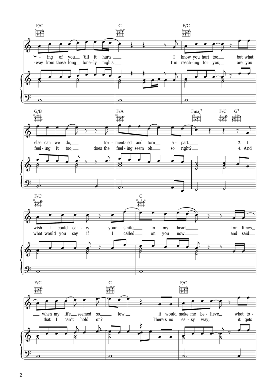 All Out Of Love All Out Of Love Piano, Vocal, Guitar scores gallery preview page 2