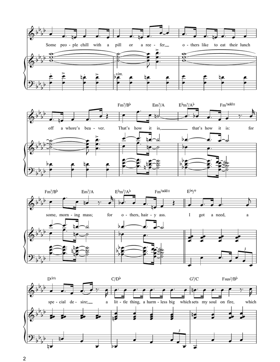 Montel Cums Dirty (from Jerry Springer The Opera) Piano, Vocal, Guitar scores gallery preview page 2