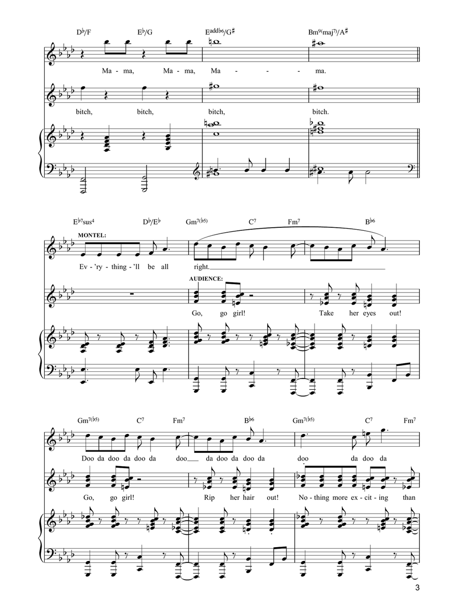 Mama Gimme Smack On The Asshole (from Jerry Springer The Opera) Piano, Vocal, Guitar scores gallery preview page 3