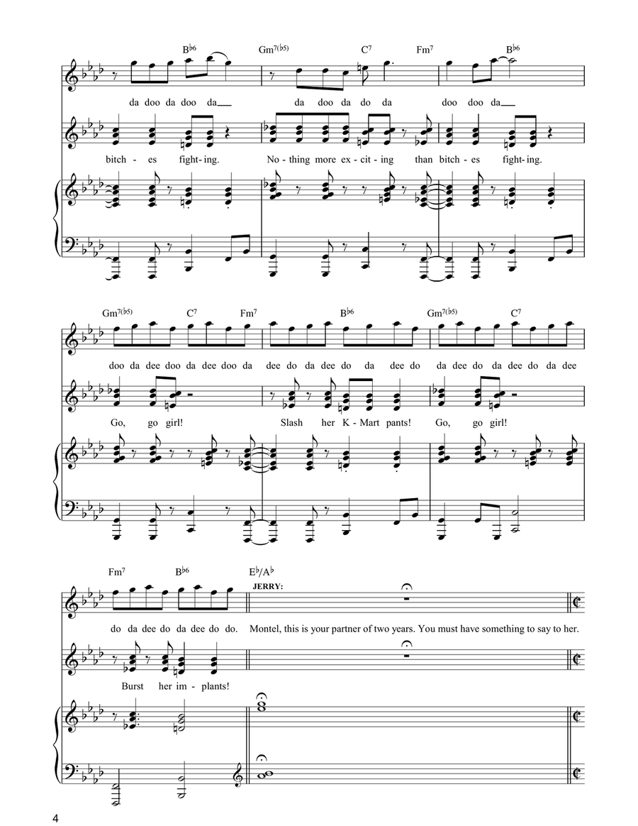 Mama Gimme Smack On The Asshole (from Jerry Springer The Opera) Piano, Vocal, Guitar scores gallery preview page 4